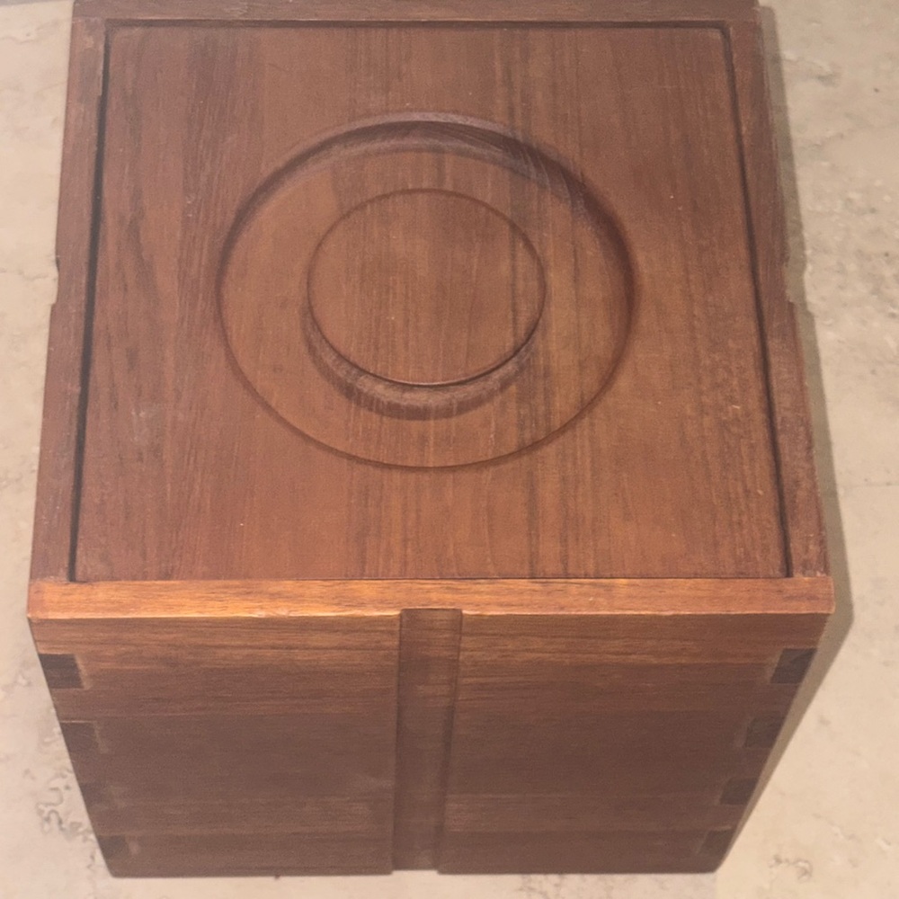 Wooden Box with Carved Lid